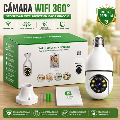 💡📹 CÁMARA FOCO WiFi 360° _ 🏡🛡️ Protege tu Hogar las 24 Horas