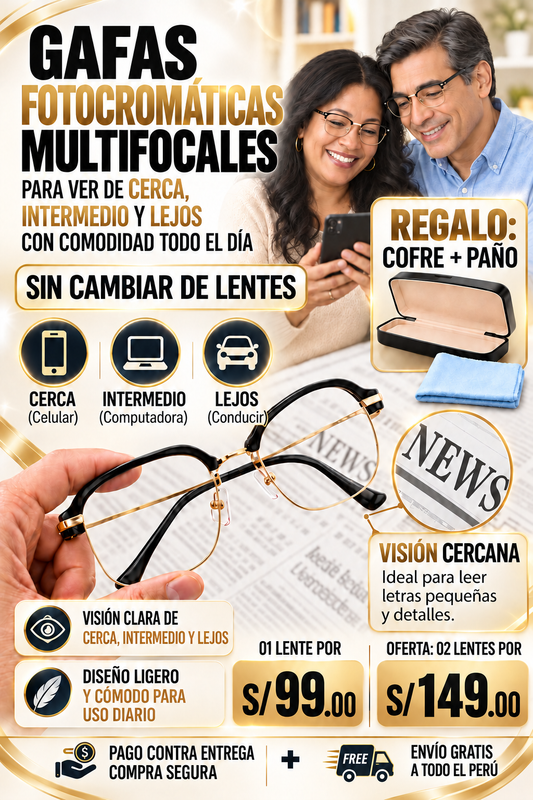 Gafas Multifocales Inteligentes Fotocromáticos