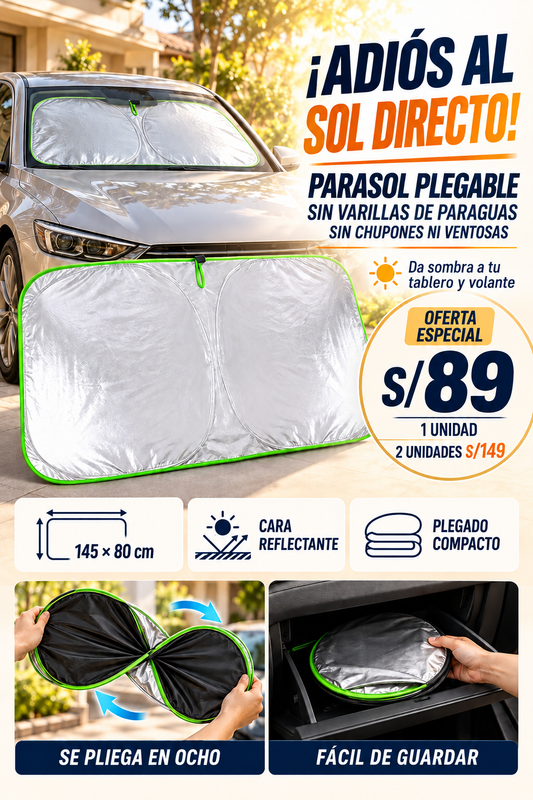 PARASOL PLEGABLE SIN VARILLAS NI VENTOSAS